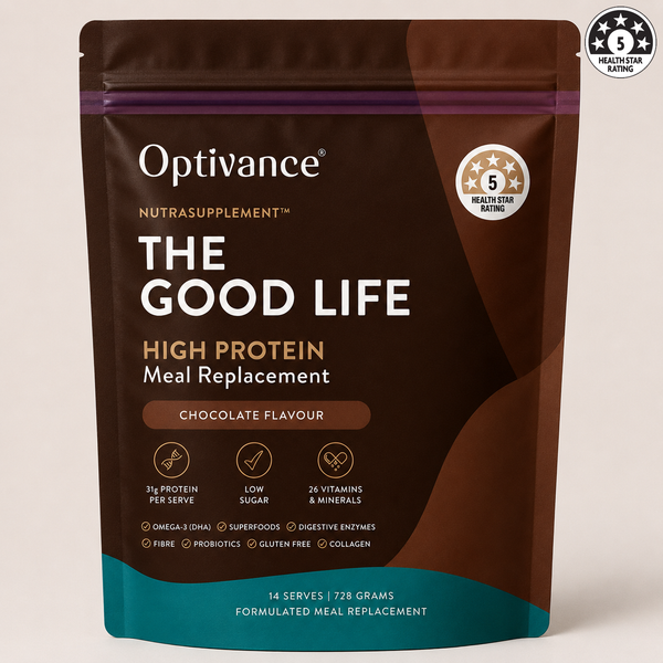 THE GOOD LIFE NutraSupplement chocolate pouch with 5 Health Star Rating