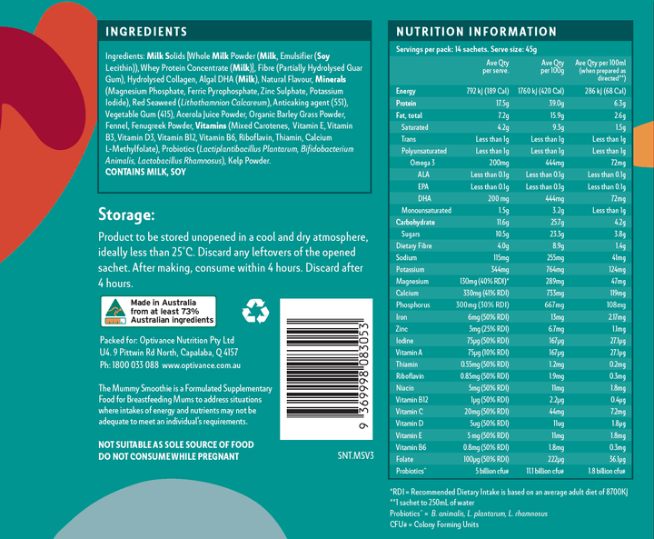 Daily Breastfeeding Supplement SUBSCRIBE AND SAVE - Optivance