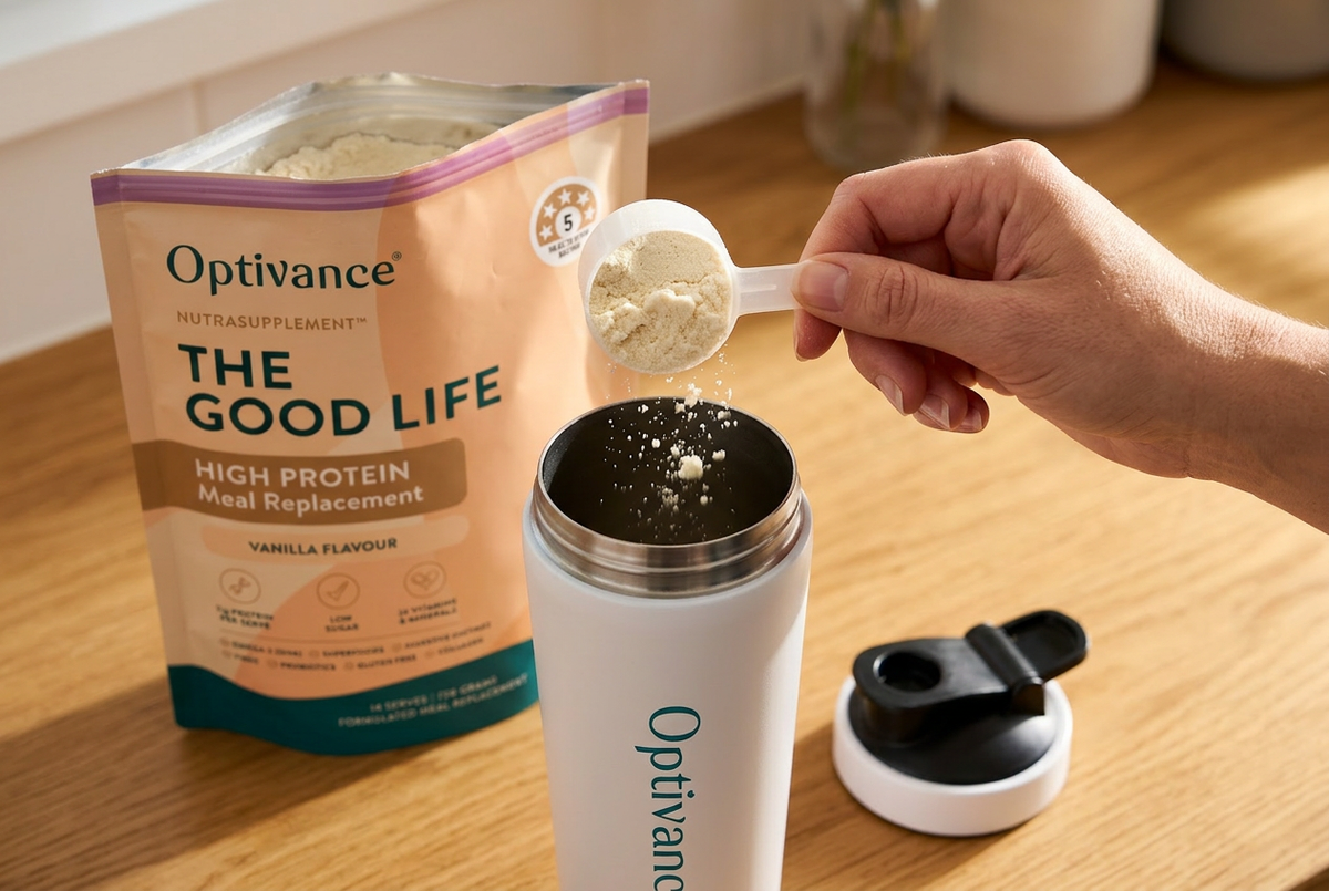 Enjoying your Optivance shake as a nourishing meal.