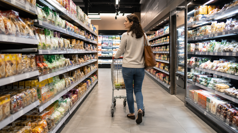 Woman browsing in a supermarket