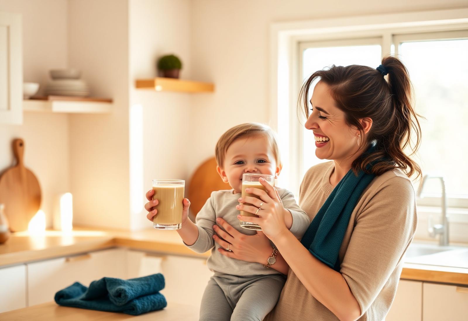New mum holding a smoothie