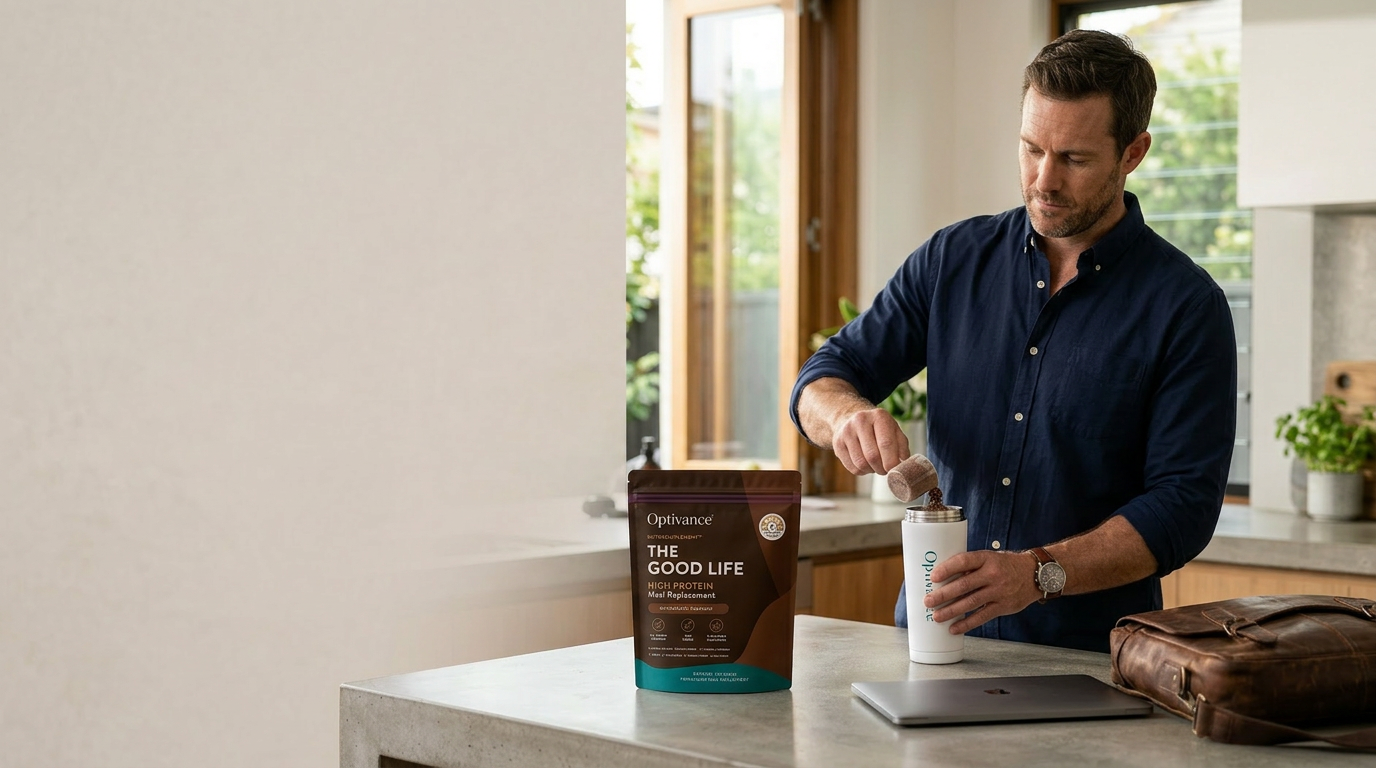 Simple meal replacement nutrition for men.